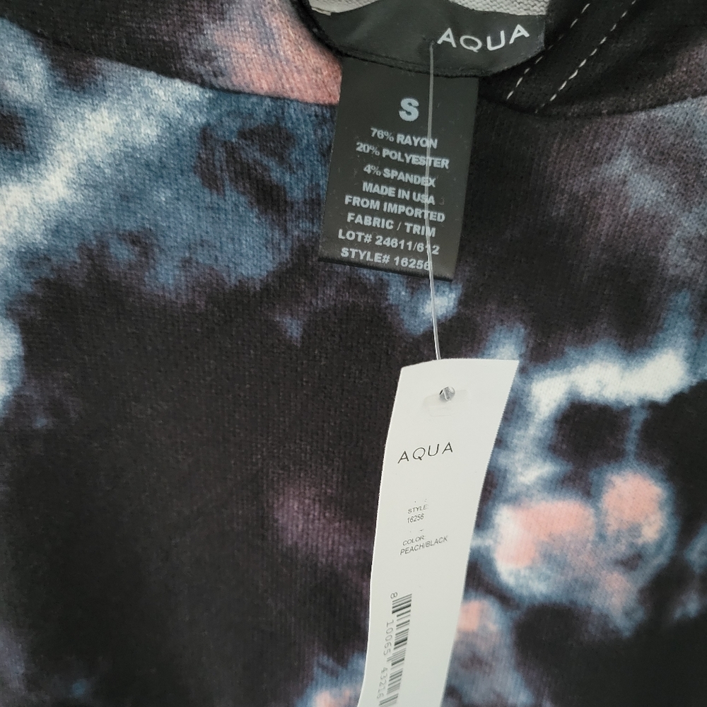 AQUA Tie Dye Crew Neck Long Sleeves Hooded Sweatshirts NWT - Picture 6 of 7